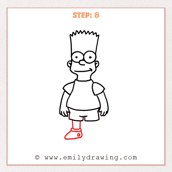 how to draw a bart simpson - Step 8